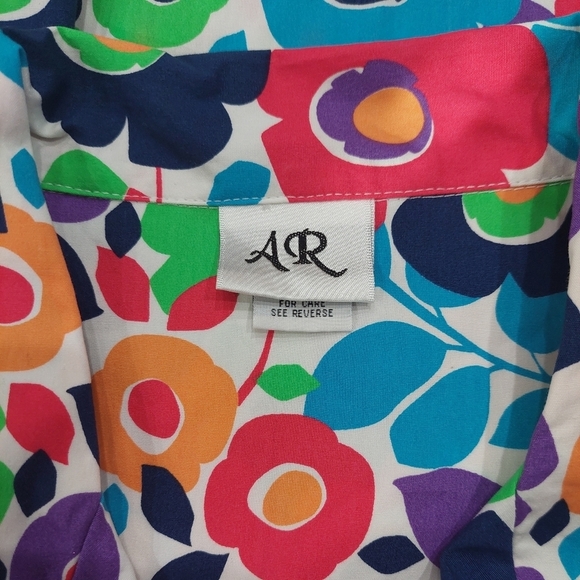 Summer Spring Daisy Bouquet Long Sleeve Women's Top Jacket Sz S Vibrant Print - Picture 13 of 13